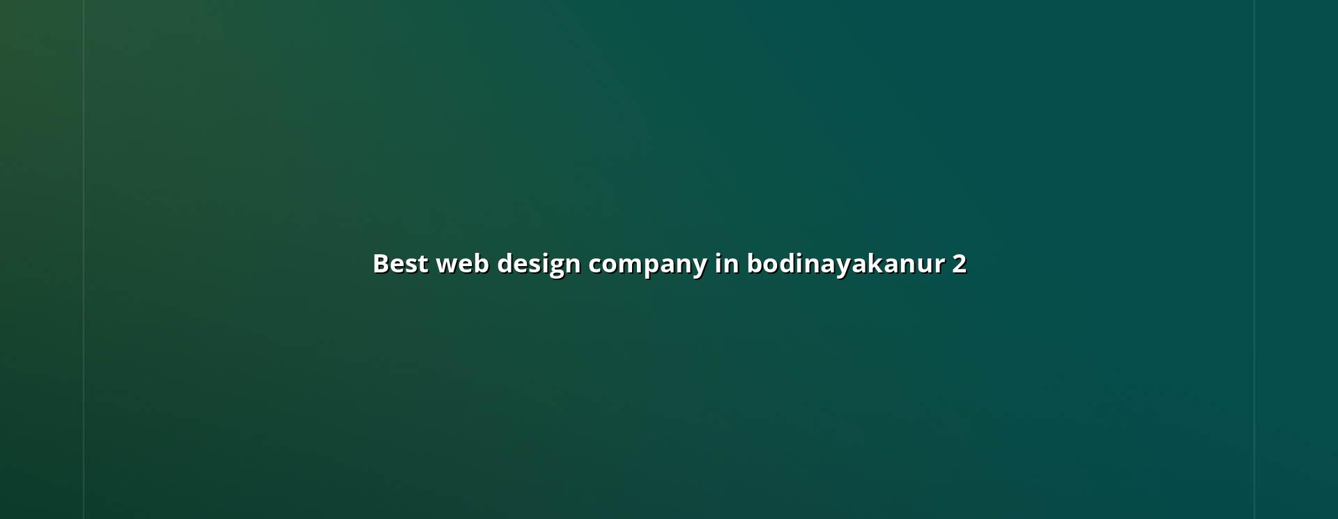 Web design checklist for Bodinayakanur businesses