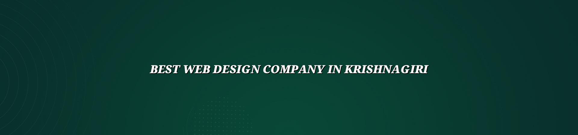 Best web design company in Krishnagiri — WebGLITS