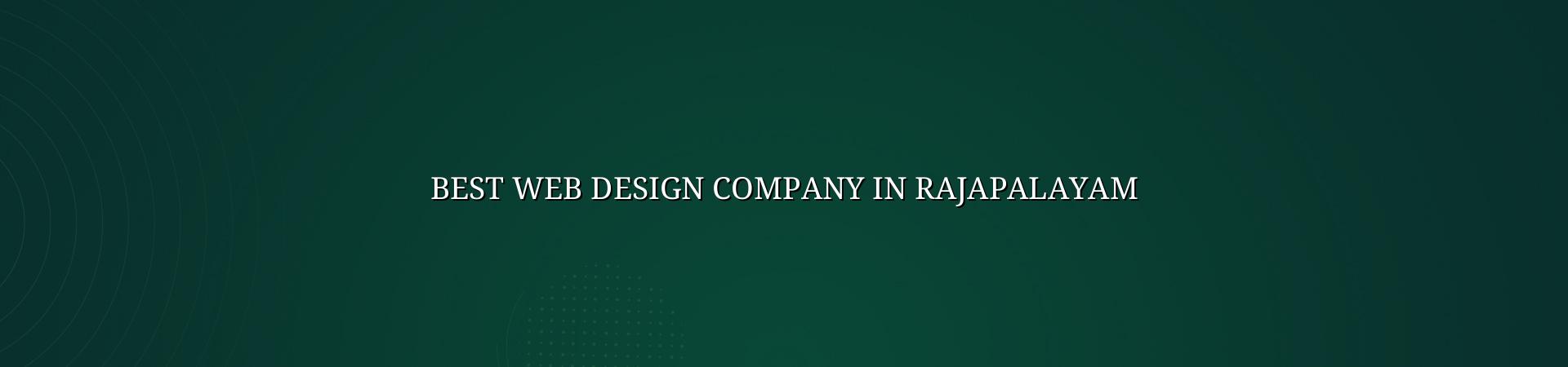 Best web design company in Rajapalayam — WebGLITS