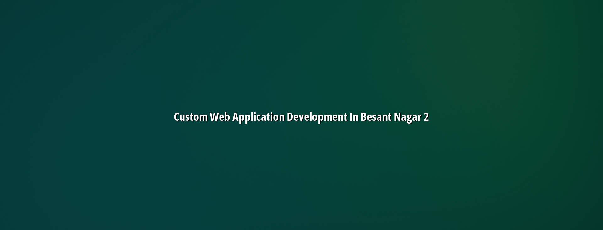 Custom web application development workflow for Besant Nagar businesses