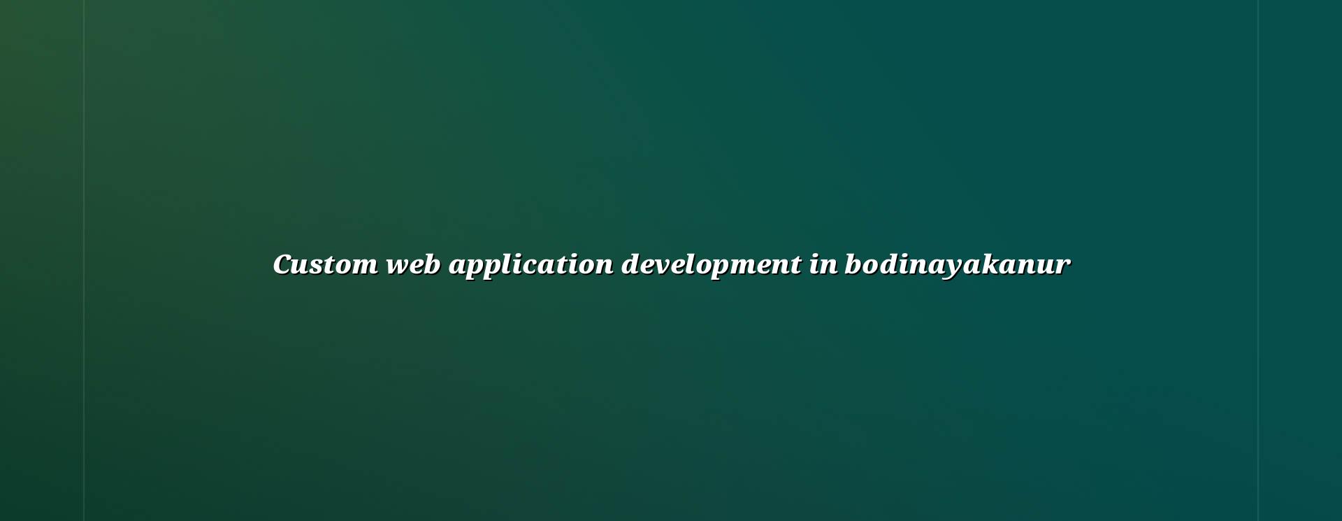 Custom web application development in Bodinayakanur — WebGLITS