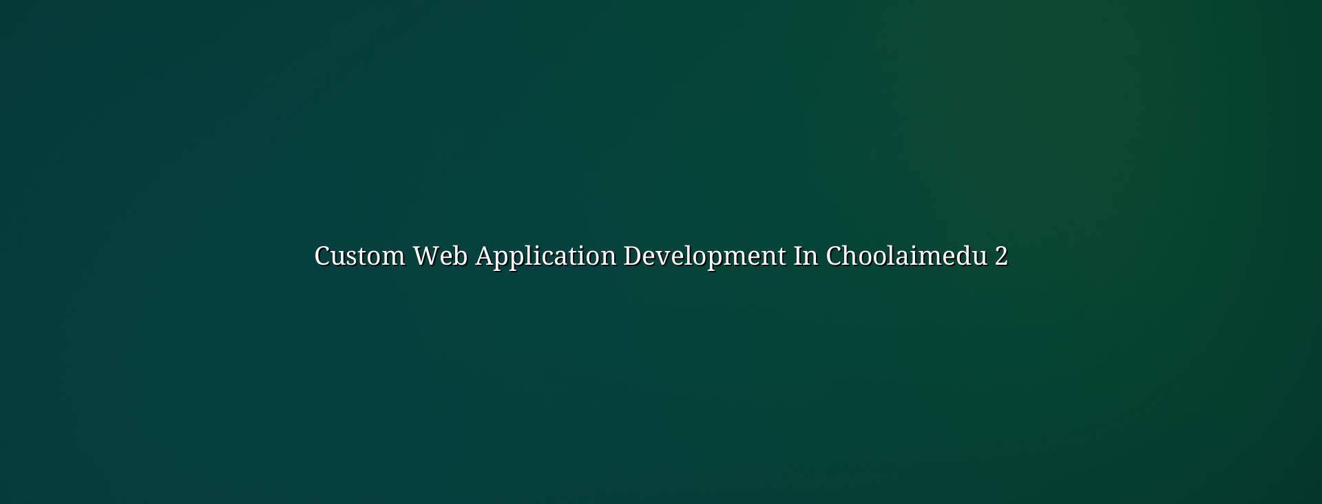 Planning custom web application development in Choolaimedu