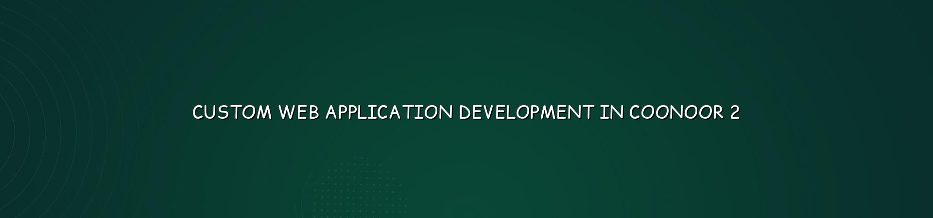 Planning custom web applications for Coonoor businesses