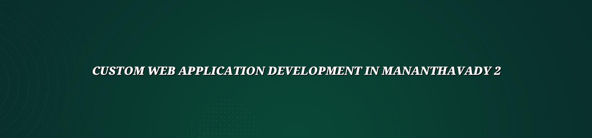 Custom web application development in Mananthavady planning and workflow