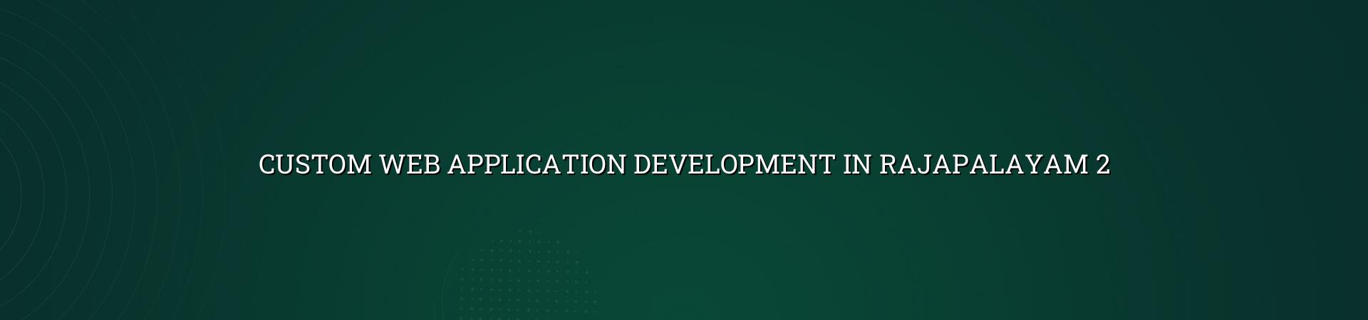 Custom web app planning for Rajapalayam business teams