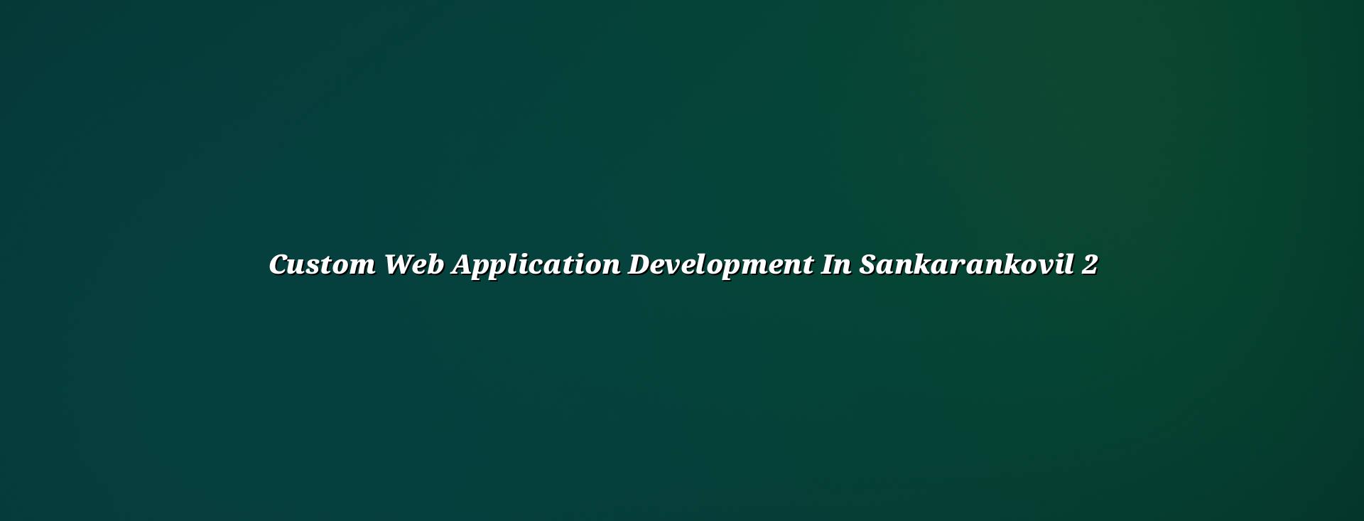 Planning custom web applications for Sankarankovil businesses