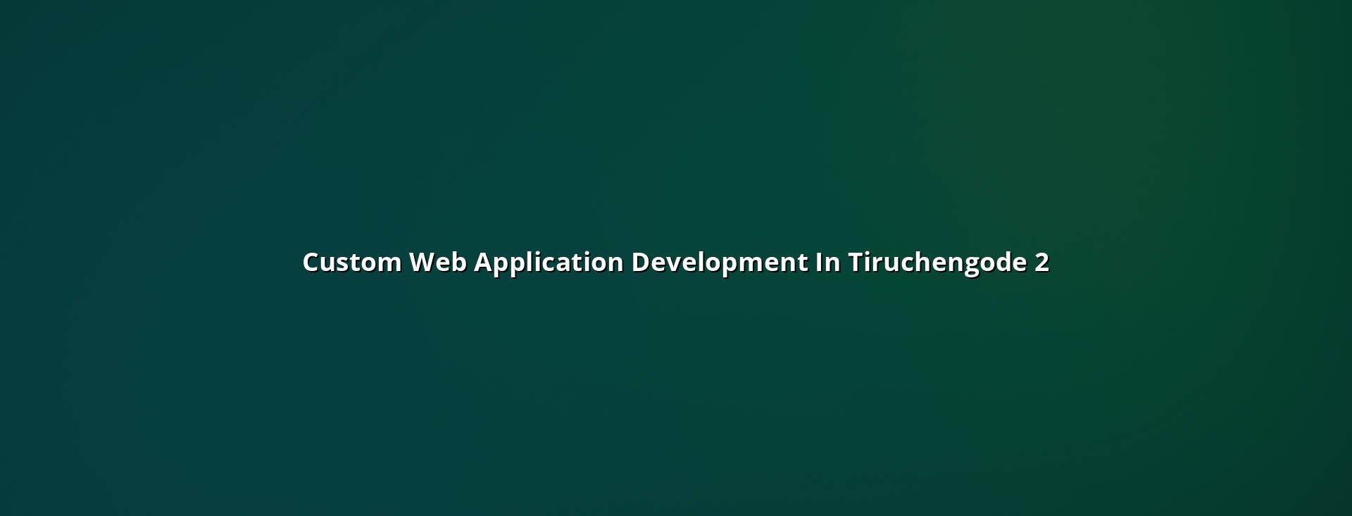 Custom web application planning for Tiruchengode businesses