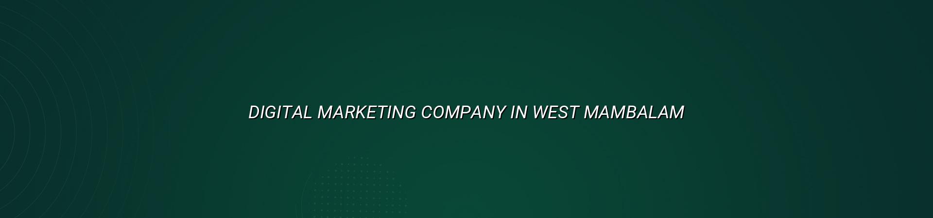 Digital Marketing Company in West Mambalam — WebGLITS