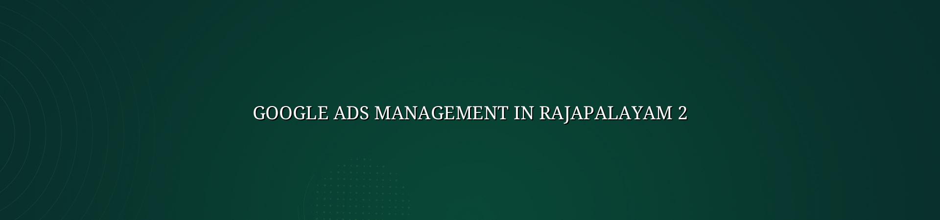 Google Ads campaign planning for Rajapalayam businesses