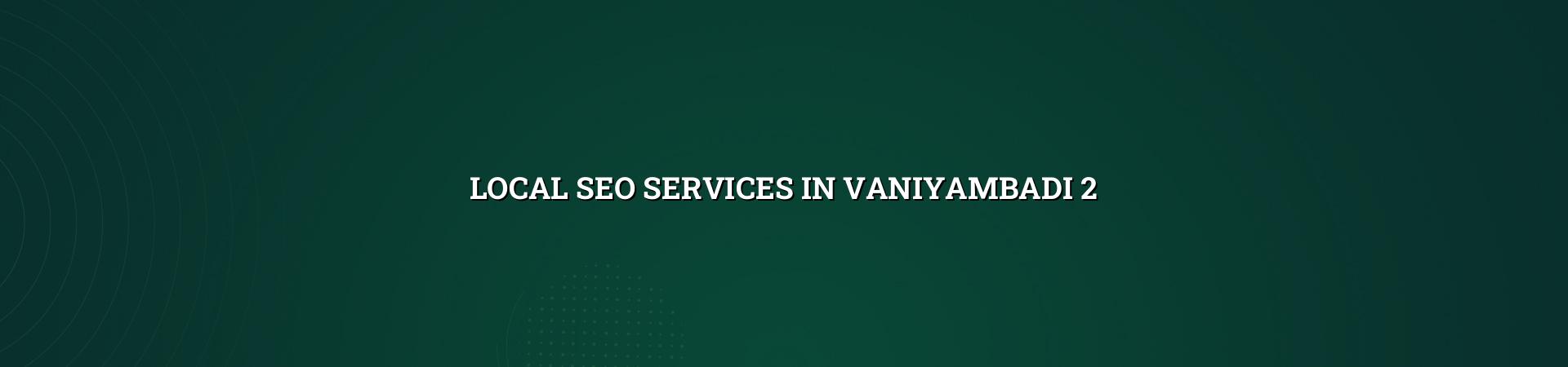 Local SEO Strategies for Vaniyambadi