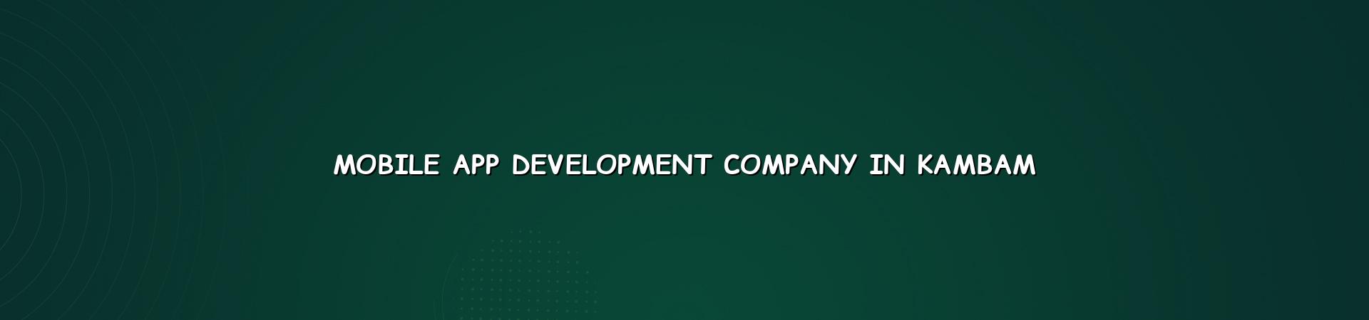 Mobile app development company in Kambam — WebGLITS