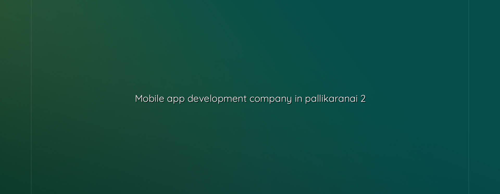 App planning and development for Pallikaranai businesses
