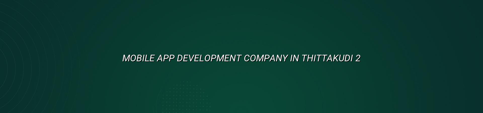 App planning and design for Thittakudi businesses