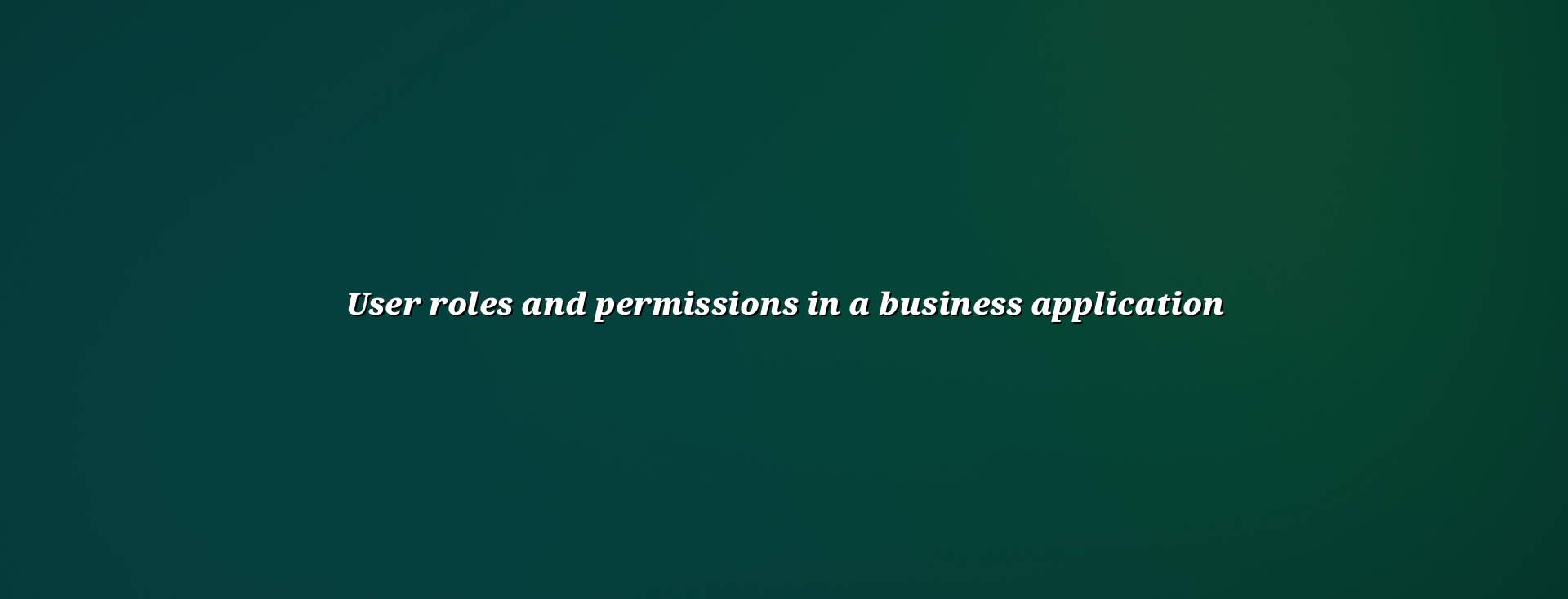 User roles and permissions in a business application for secure team access