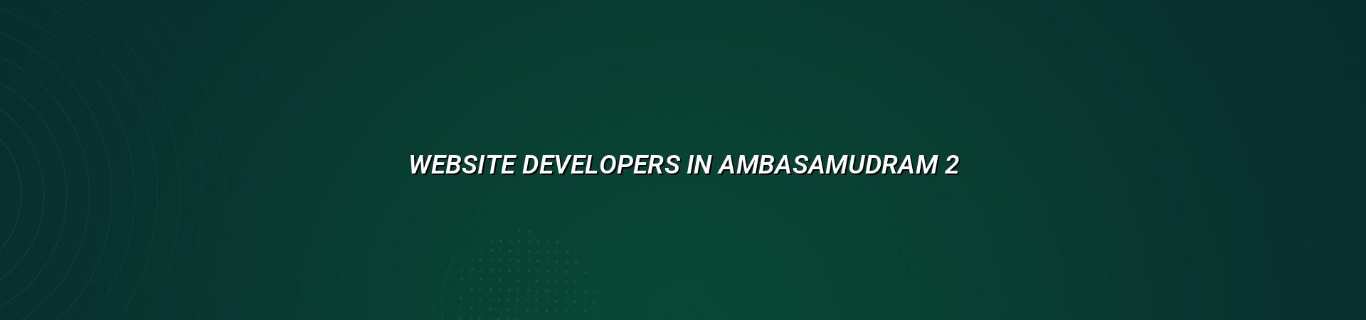 Website planning for Ambasamudram businesses