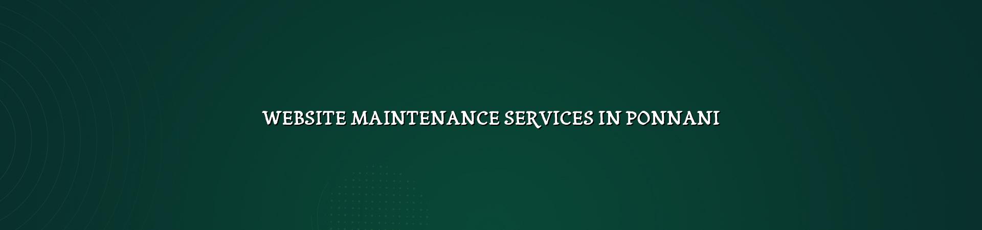 Website maintenance services in Ponnani — WebGLITS