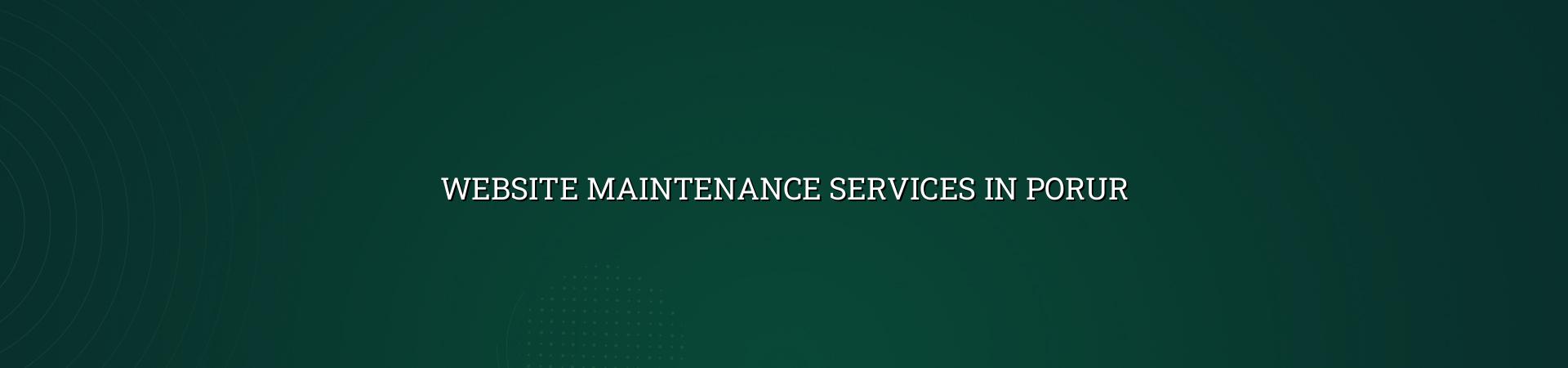 Website Maintenance Services in Porur — WebGLITS