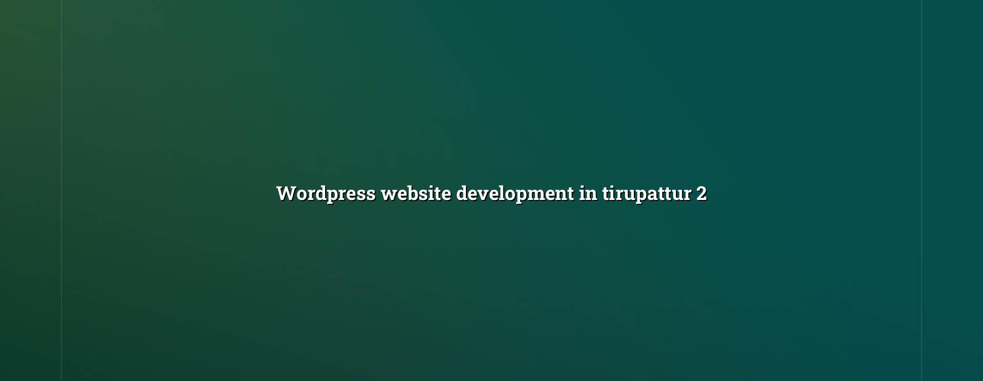 WordPress planning checklist for Tirupattur businesses
