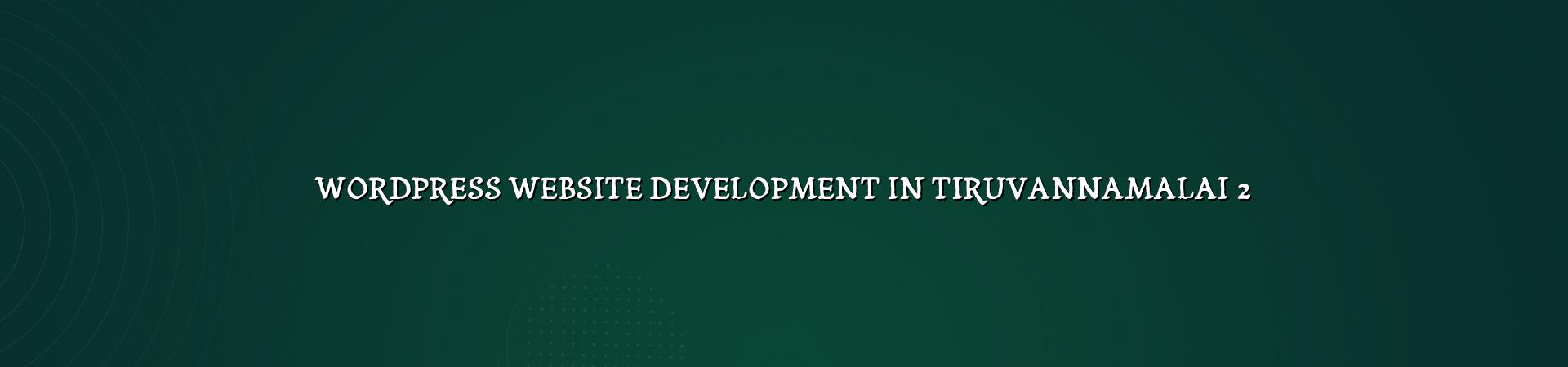 WordPress website development process for Tiruvannamalai businesses